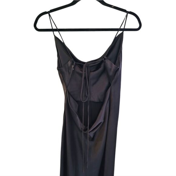 Hello Molly Black The Samara Satin Maxi Dress Size Large - Picture 4 of 6